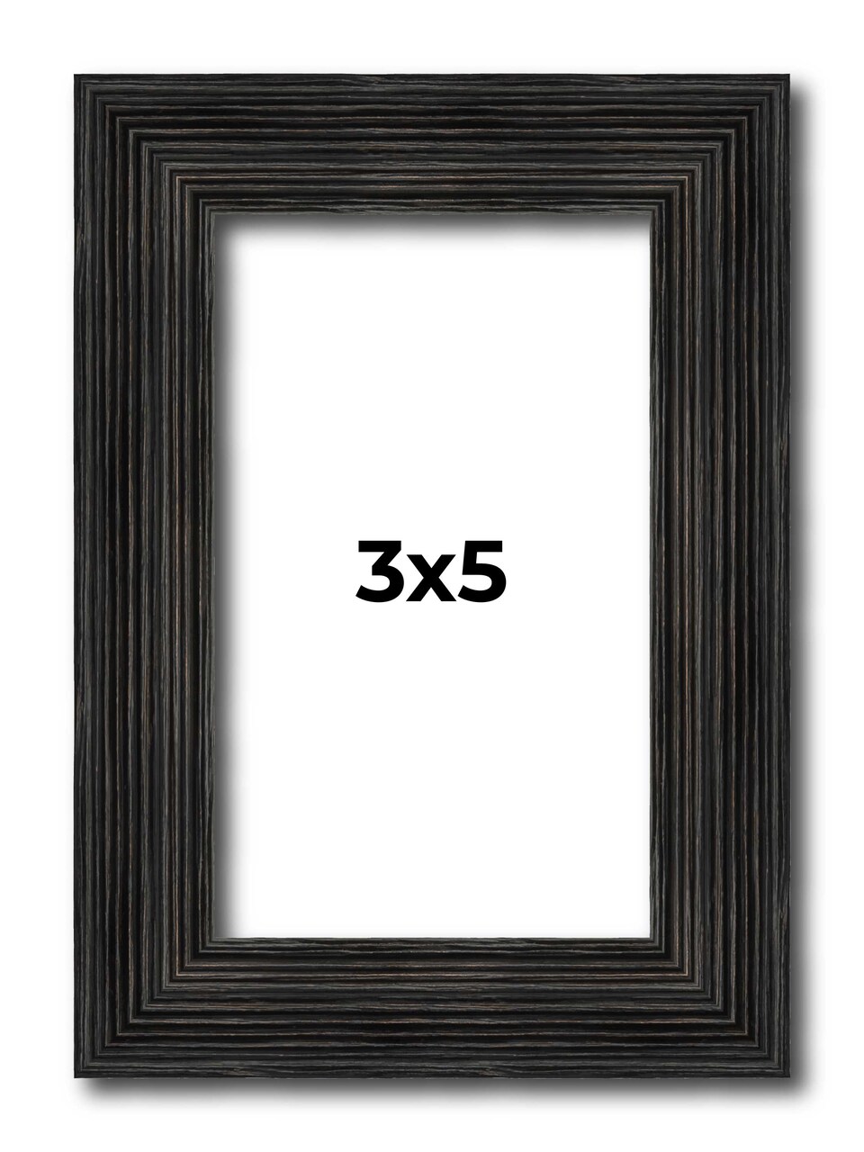 3x5 Thin Barnwood Picture Frame with UV-Resistant Acrylic & Acid Free Backing, Available in 2 Paint Finishes - Grey and Black